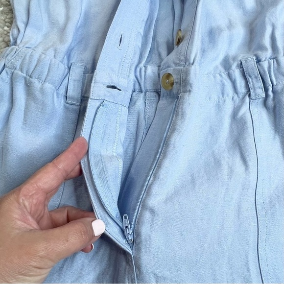 Soft Surroundings Kerry Jumpsuit. Light Chambray Linen Blend Cottagecore Sz 12P - Picture 4 of 13